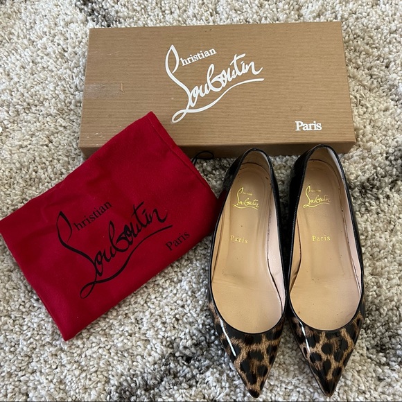 Christian Louboutin Shoes - Christian Louboutin patent degrade leopard flats
